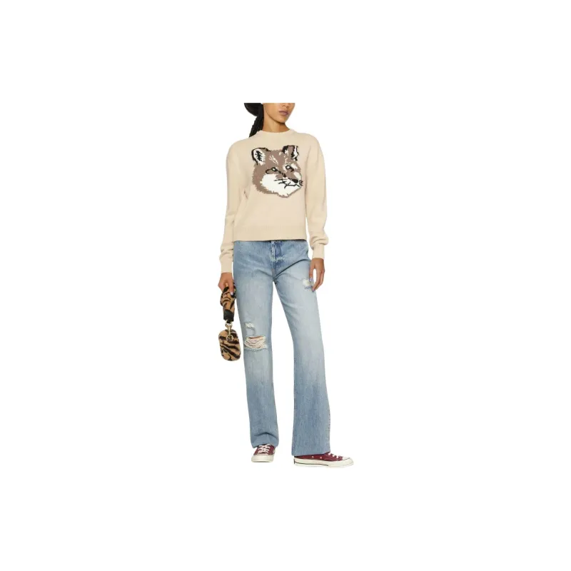 Maison Kitsune Cashmere Sweaters Women's Apricot-1