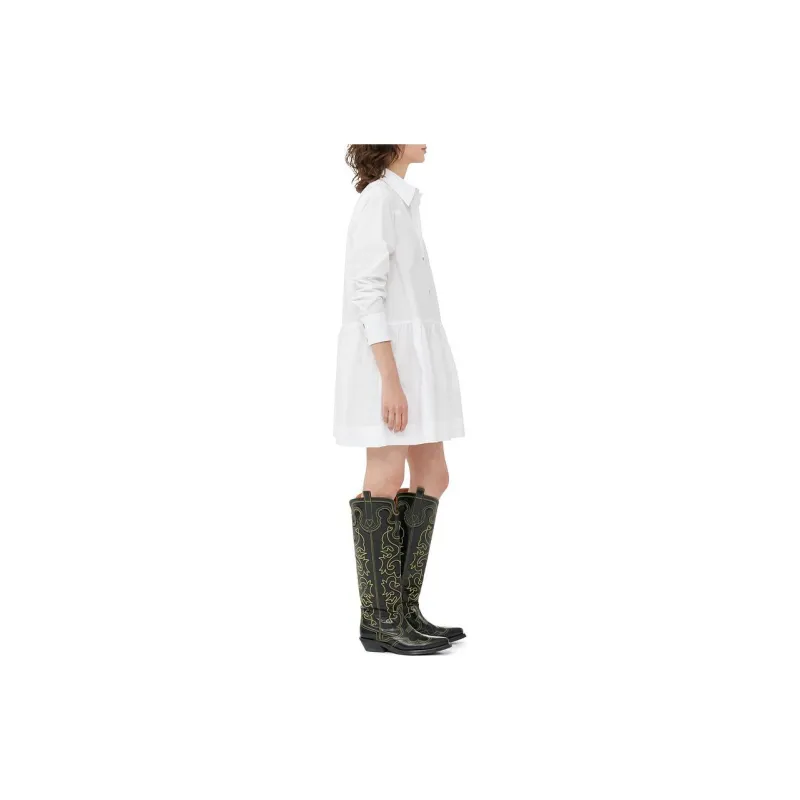 GANNI Seam Detailed Mini Shirt Dress-4