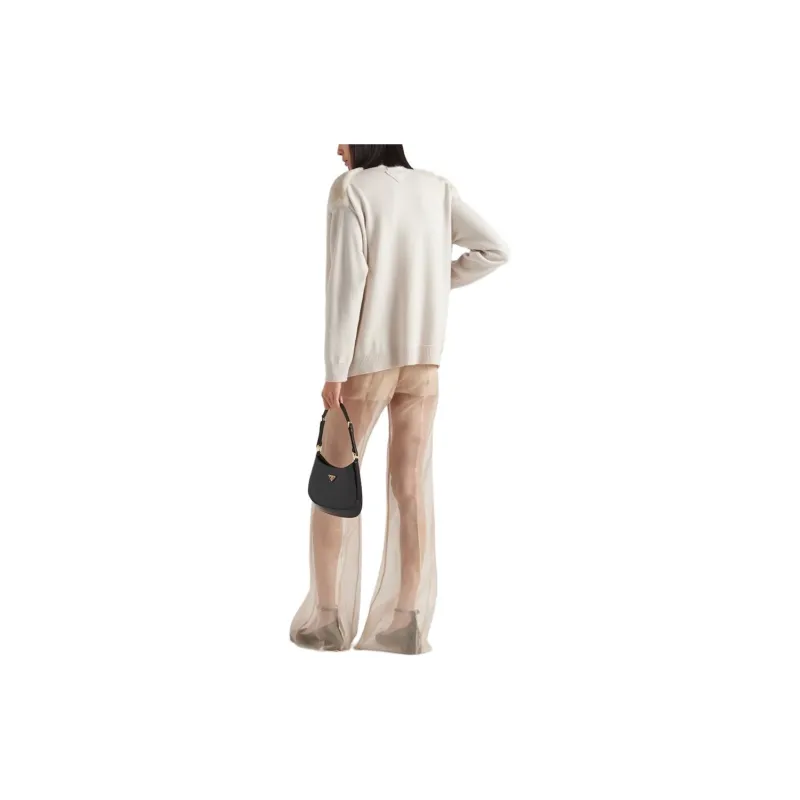 PRADA Shearling panel Cashmere Cardigan-2