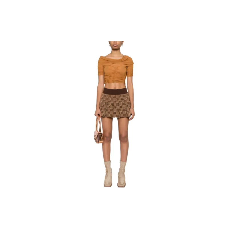 Misbhv Monogram Pleated Knitted Skirt-1