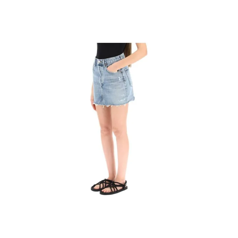 AGOLDE Denim Short Skirts Women's Denim Blue-3