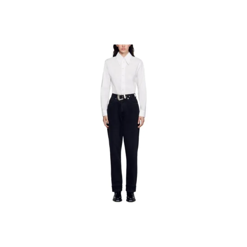 Sandro Belt-embellished Straight Jeans-3
