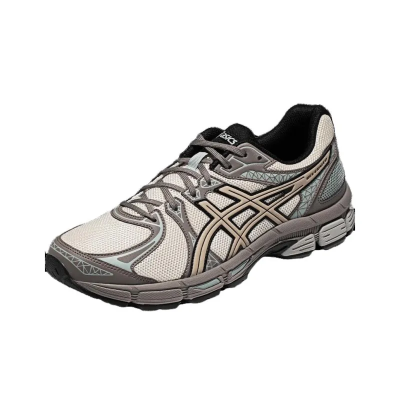 Asics Gel Exalt 2 Cushioned Wear Resistant Breathable Low Top Running Shoes Men's White gray brown-1