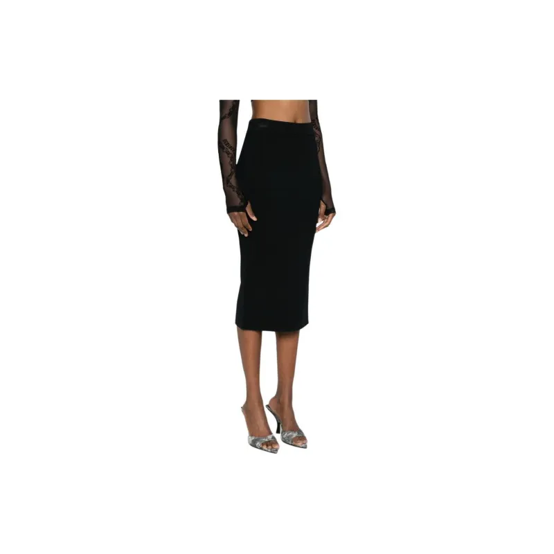 VERSACE JEANS COUTURE Decorative button Midi Skirt-3