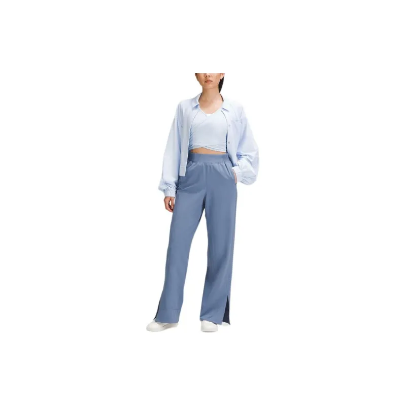 Lululemon Stretch Woven Wide Leg High Rise Pants Asia Fit Knitted Sports Pants Women's-10