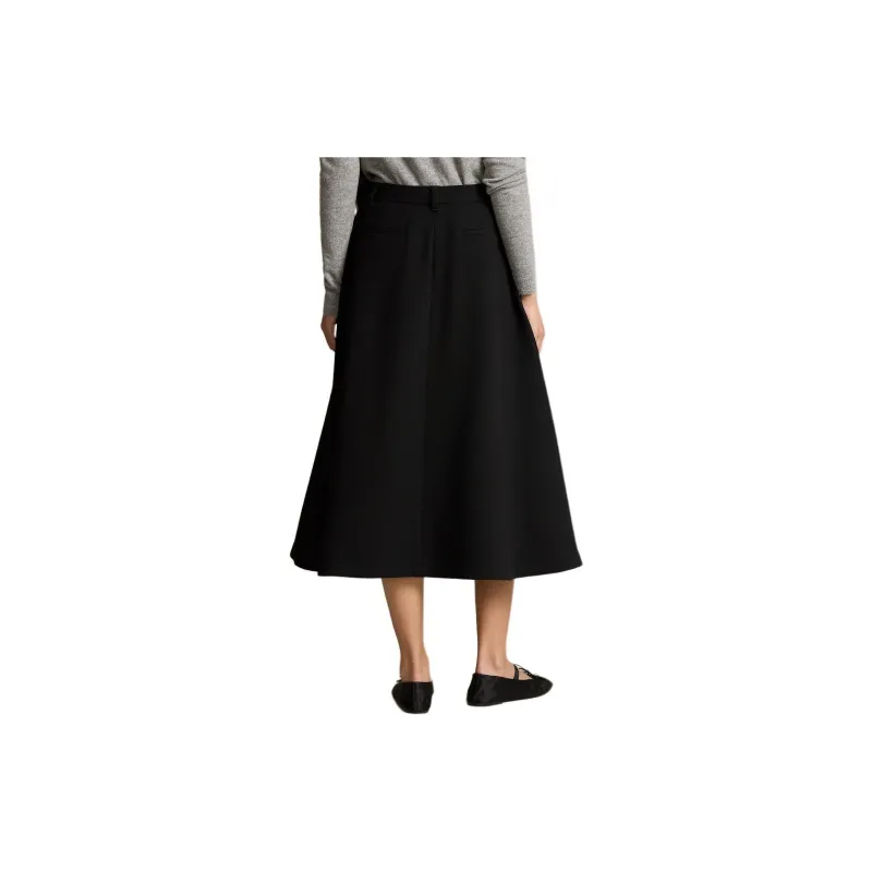 Polo Ralph Lauren FW24 Casual Long Skirt Women's Black-3