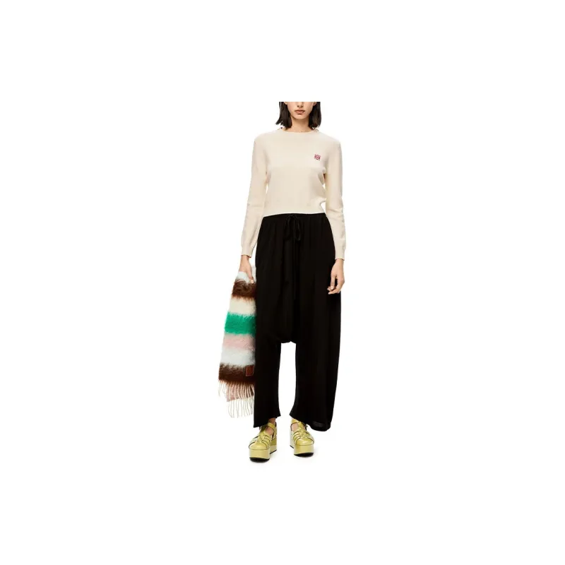 LOEWE SS22 Fitted Sweater Women's Cotton White-2