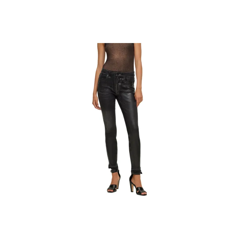 HUGO BOSS Mid-Rise Cropped Jeans In Black Stretch Denim Jeans Women's Black-2