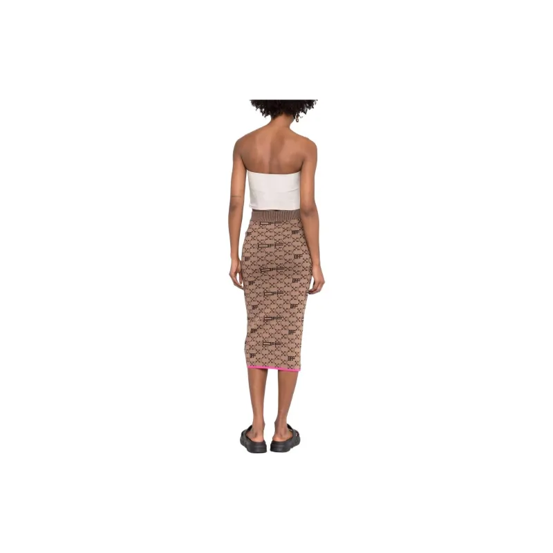 OFF WHITE Intarsia knit Arrows logo Pencil Skirt-1