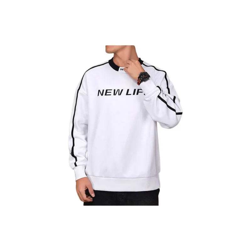 QIAODAN Sweatshirt Men's Jordan White/Eye-Catching Blue-4