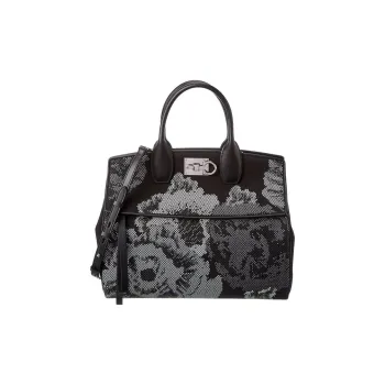 Ferragamo Studded Flower Soft Studio Shoulder Bag Multi