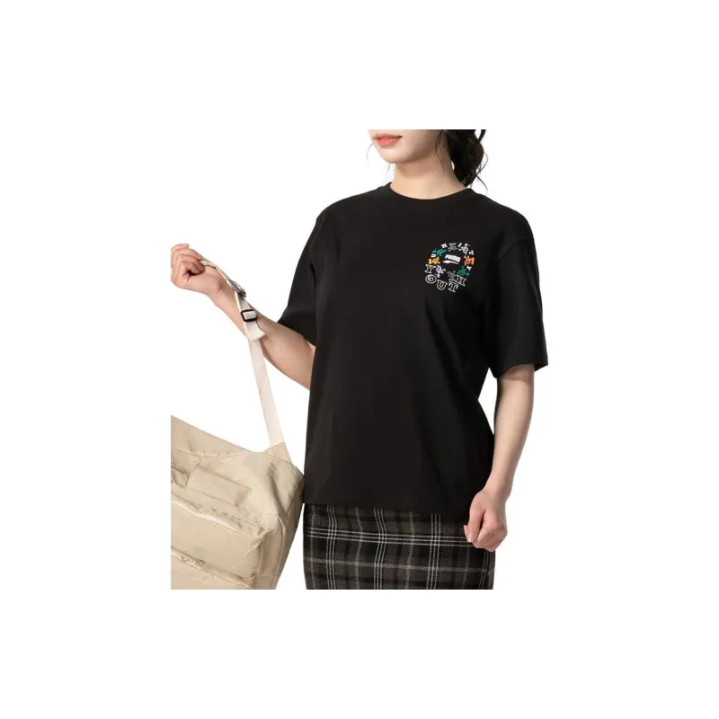 PUMA Drop Shoulder Sleeve T Shirt Women's Black-5