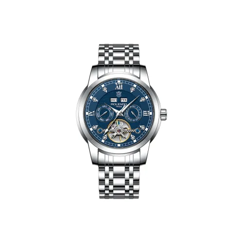 ROLENDO R Automatic Mechanical Movement Stainless Steel Watchband Watch Men's Watches Blue Dial