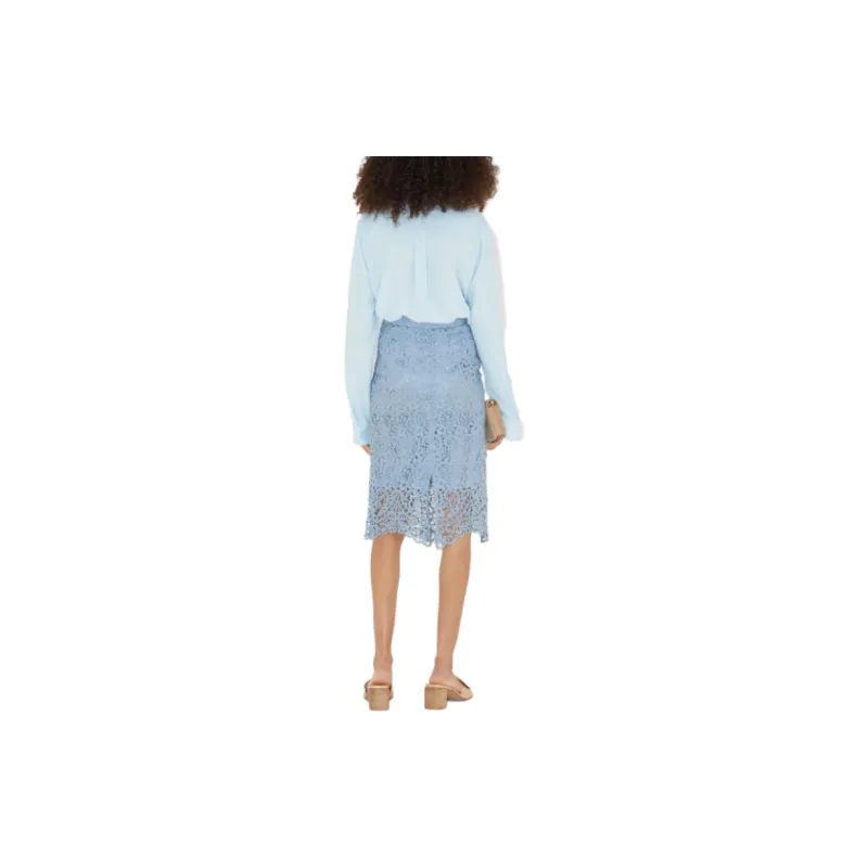 Burberry High Waist Lace Embroidered Midi Skirt-2