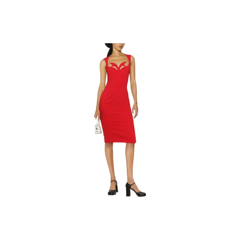 MOSCHINO Sleeveless Dresses Women's Red-1