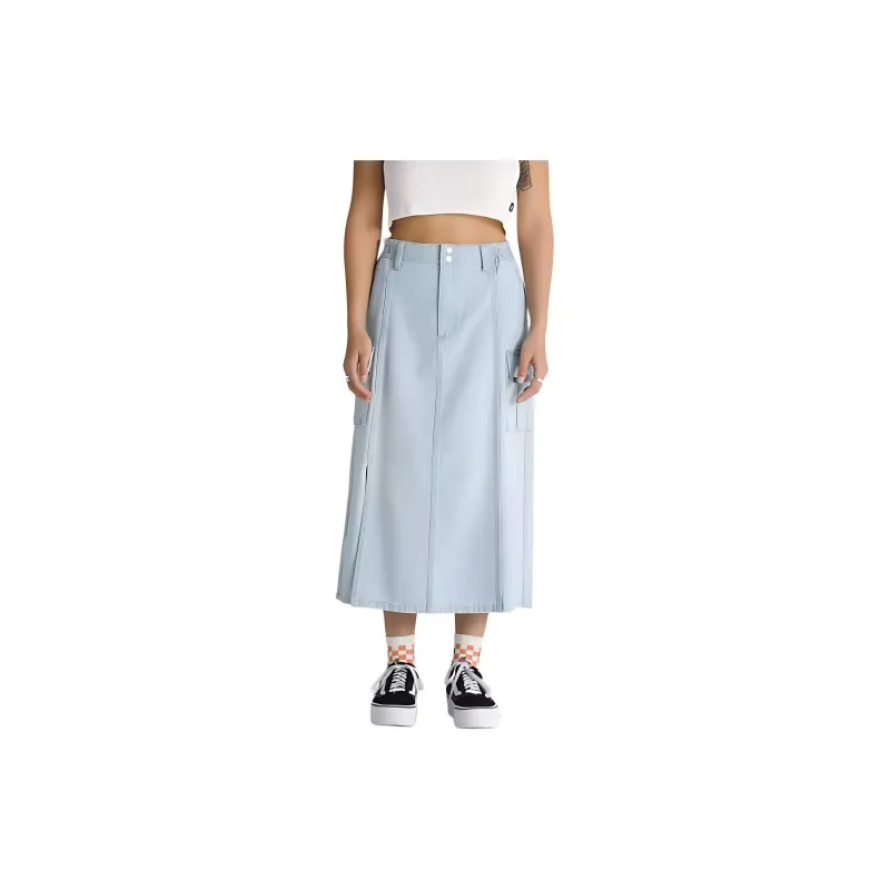 Vans Sidewalk Denim Long Skirts Women's Stone Creek Blue-1