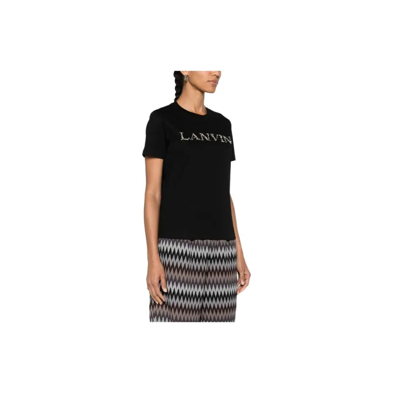 Lanvin Logo Embellished Crewneck T Shirt-4