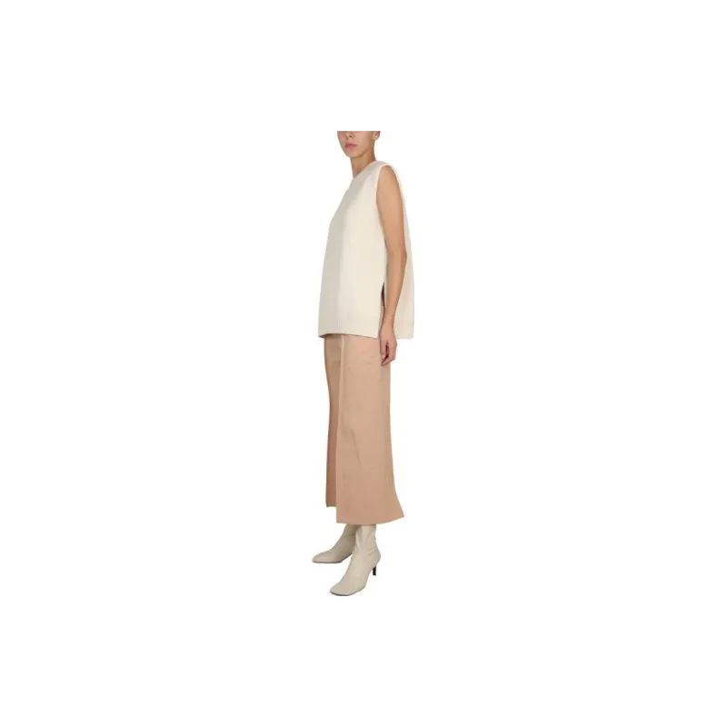 JIL SANDER Cropped Cotton Trousers-1