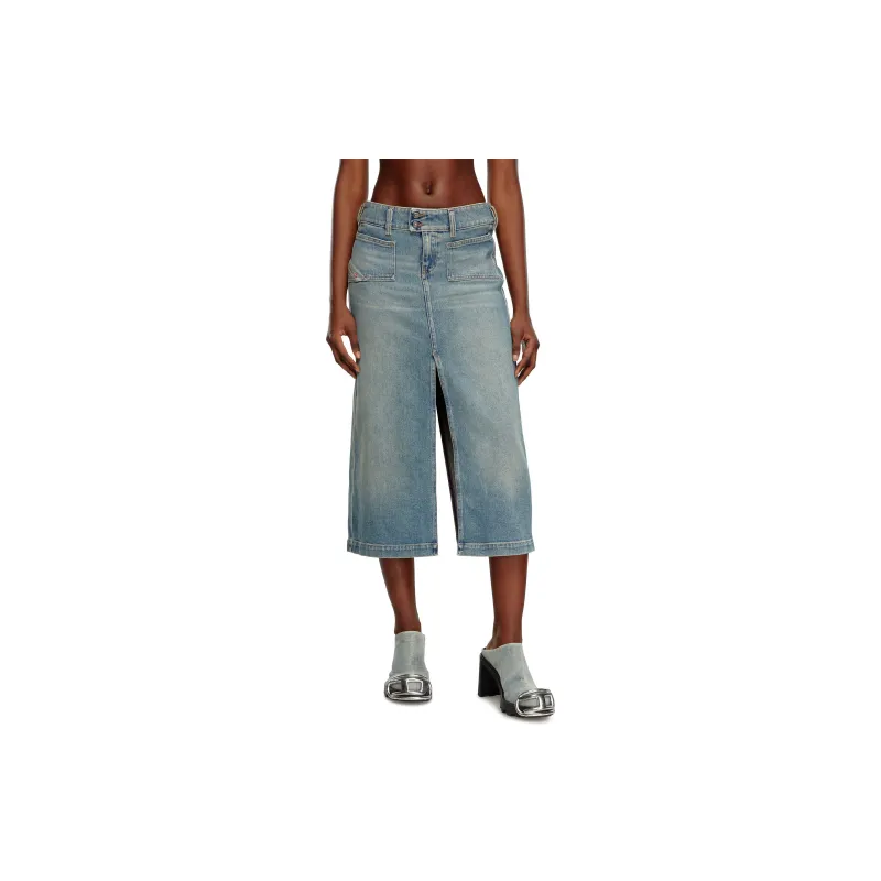 DIESEL De Hush Denim Midi Skirt-1