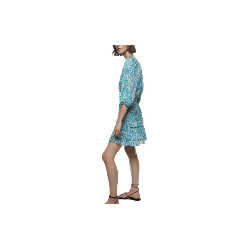 ZARA Short-Sleeved Dresses Women's Blue-4