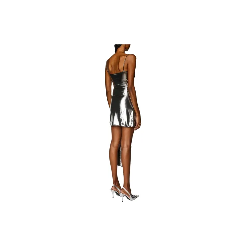 DIESEL Slip Dresses Women's Silver-2
