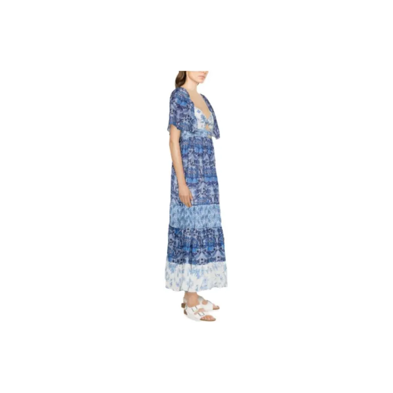 Sandro Short Sleeved Dresses Women's Blue-3