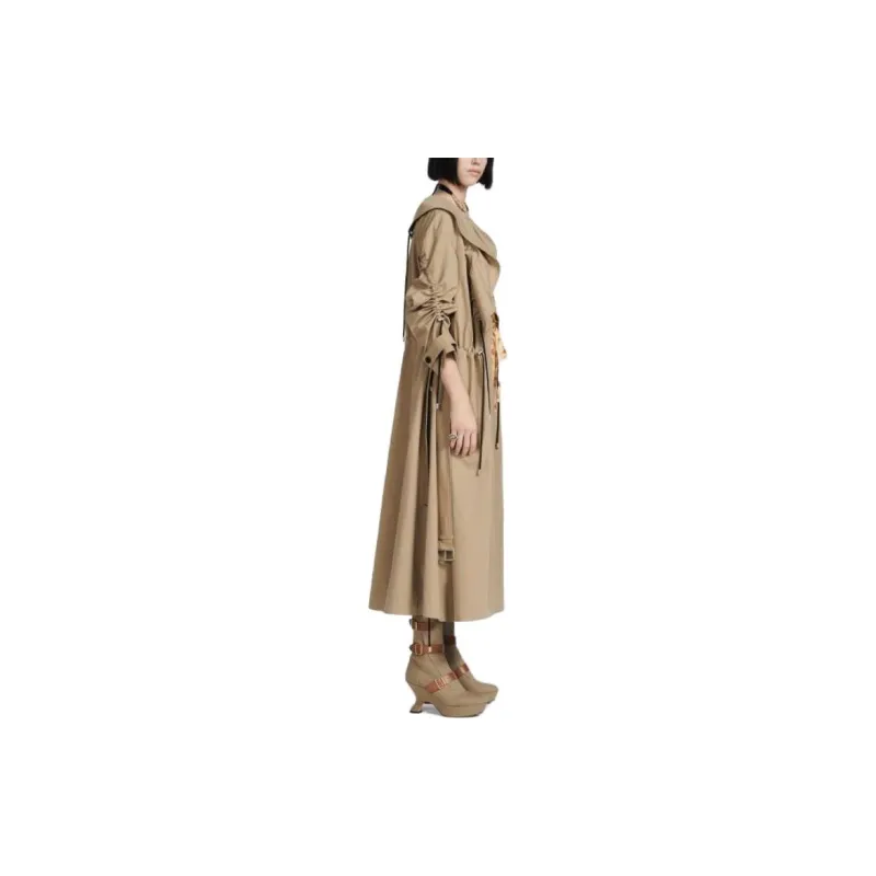 DIOR Trench Coats Women's Khaki-2