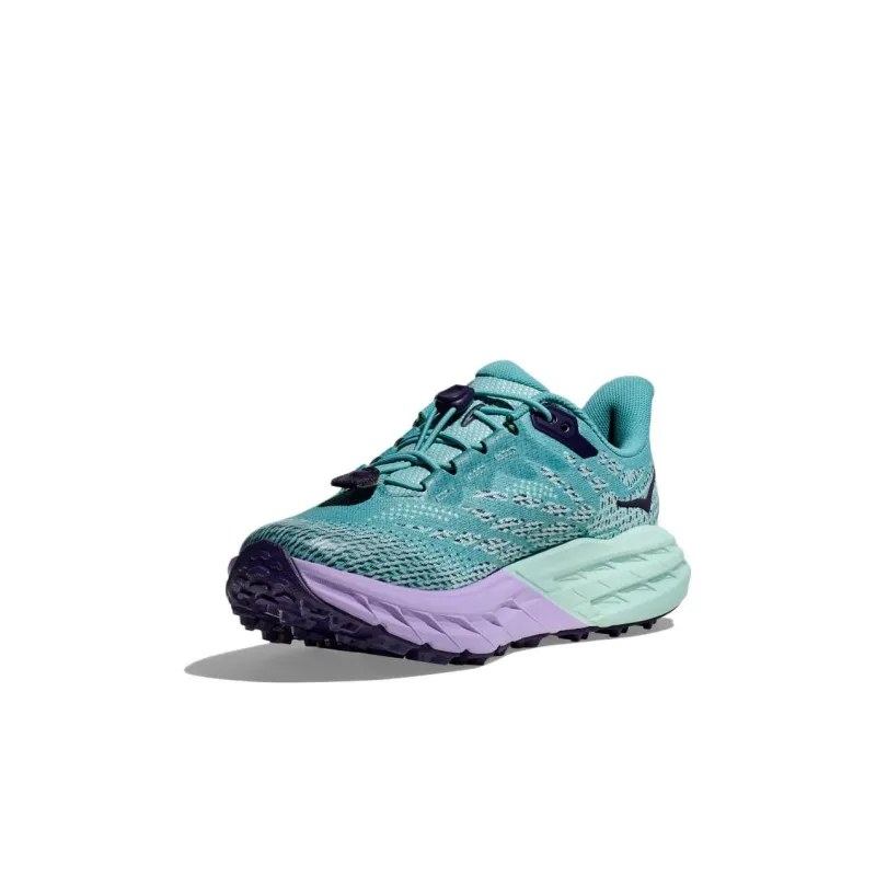 HOKA ONE ONE Speedgoat 5 Anti Slip Wear Resistant Low Top Kids' Running Shoes Lake Green Kids'-1