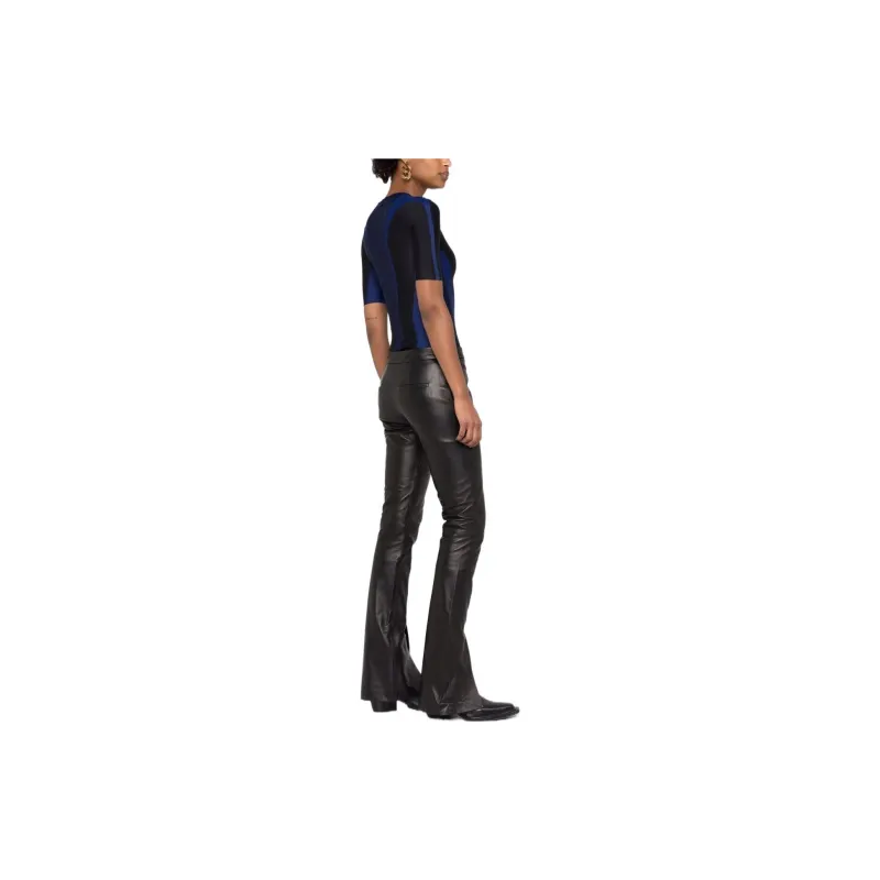 OFF-WHITE Corporate Logo-print Leather Trousers-3