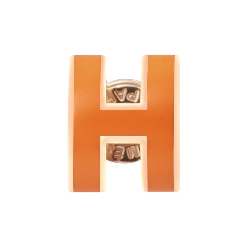 HERMES Metal Earrings Women's Orange-1