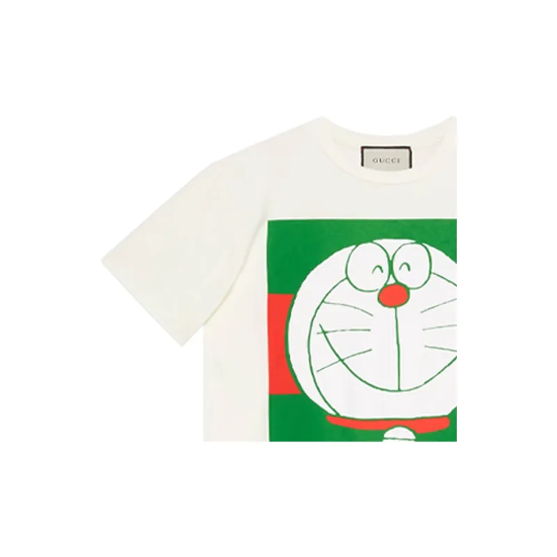 GUCCI X Doraemon Logo print T shirt-4