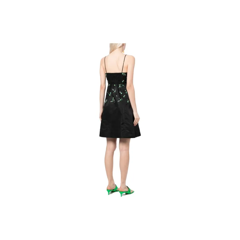 GANNI Spaghetti-strap A-line Dress-3