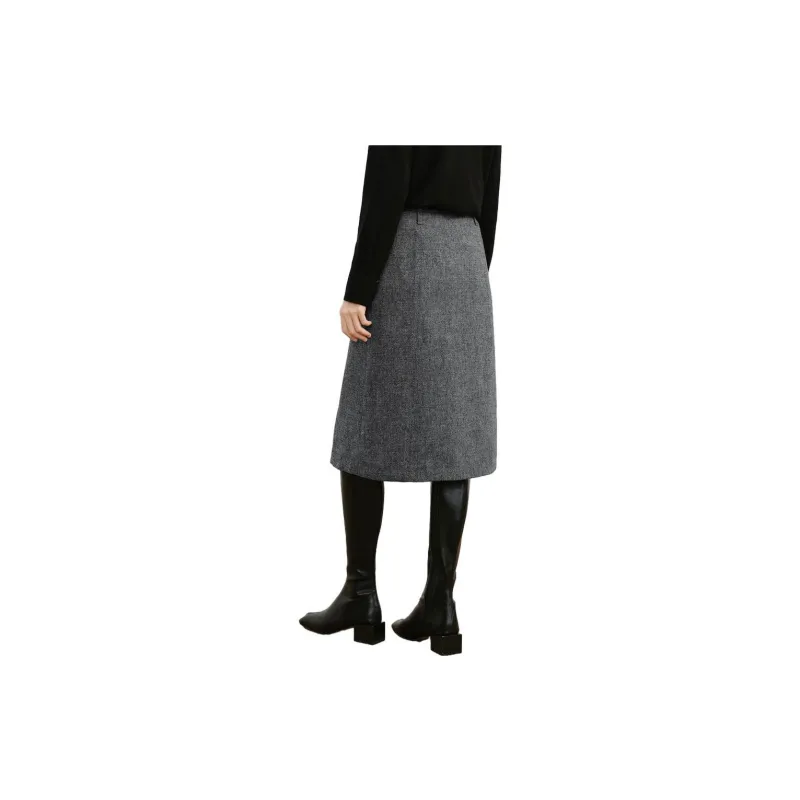 JZ Juzui Casual Long Skirts Women's Medium Gray-3