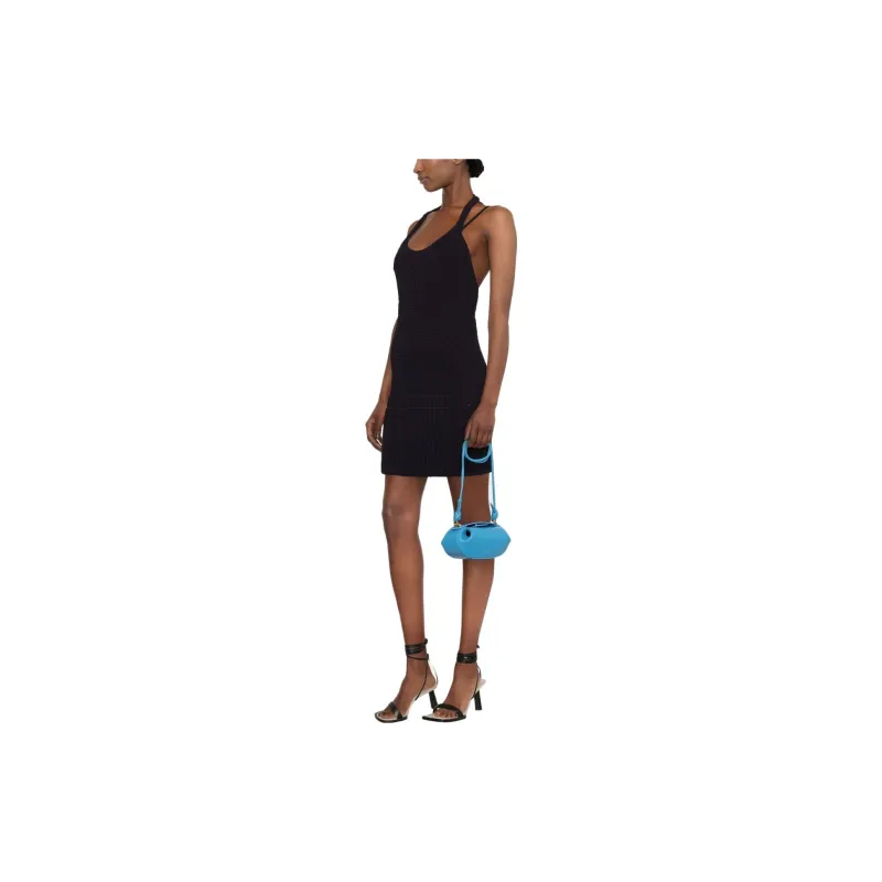 Jacquemus Ribbed-knit Halterneck Minidress-1