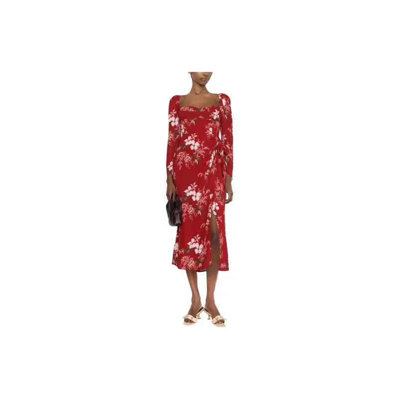Reformation Long-Sleeved Dresses Women's Red-1