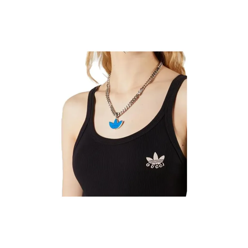 GUCCI X Adidas Cotton Tank Top Black-4