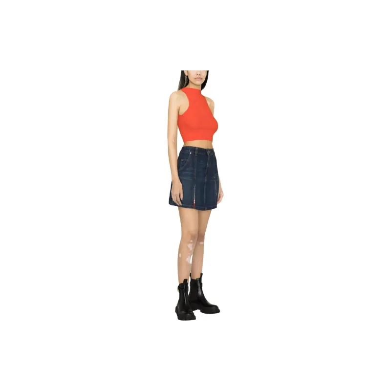 BALMAIN Pleated Denim Skirt-3