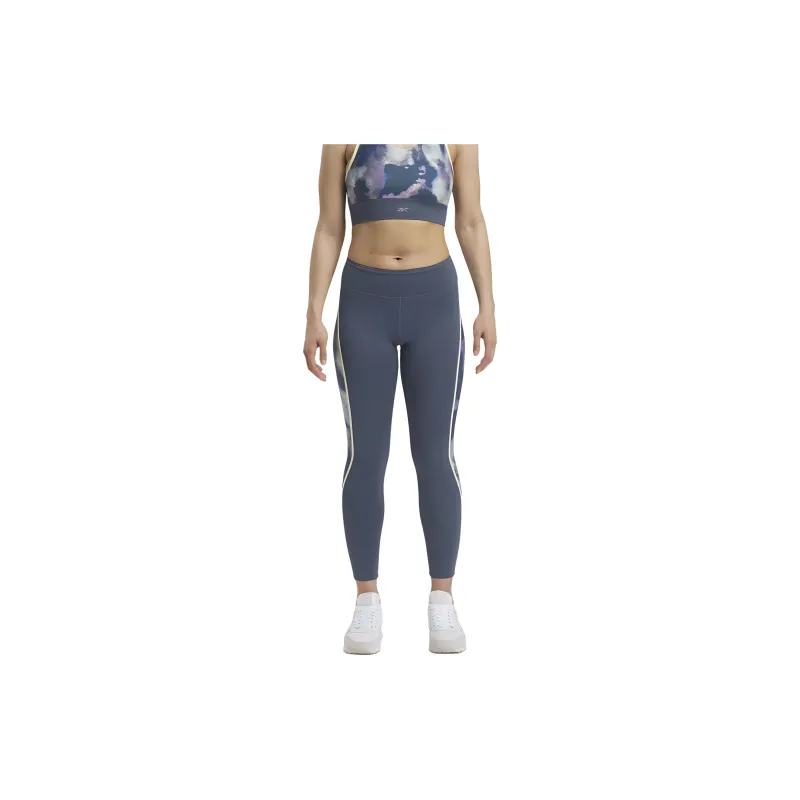 Reebok Running Allover Print Leggings Athletic Trousers Women's Blue-3
