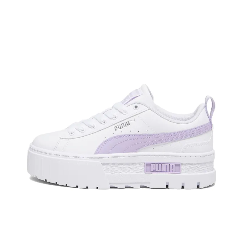 Puma Mayze Leather Big Kid 'White Vivid Violet'-0