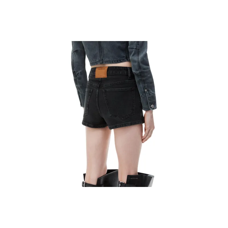 Alexander Wang Mid Rise Stretch Skort Grey Aged-4