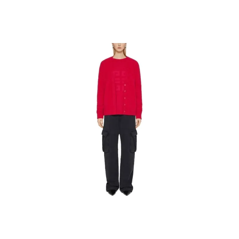 GIVENCHY Cardigan In Cashmere And Silk Knitwear Women's Red-2