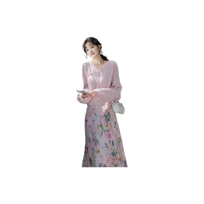 Wbwq Casual Long Skirts Women's Foundation Floral Pattern-2