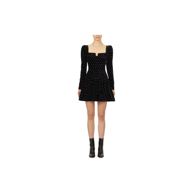 Self portrait Long Sleeved Dress Women's Black-3