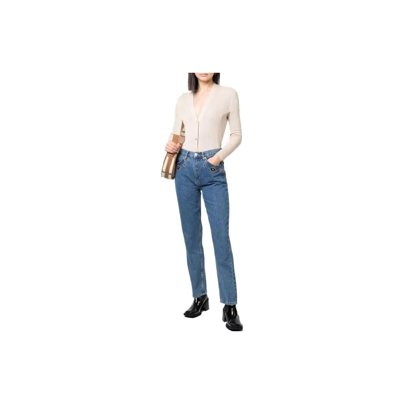 RE/DONE Crystal embellished Straight leg Jeans-1