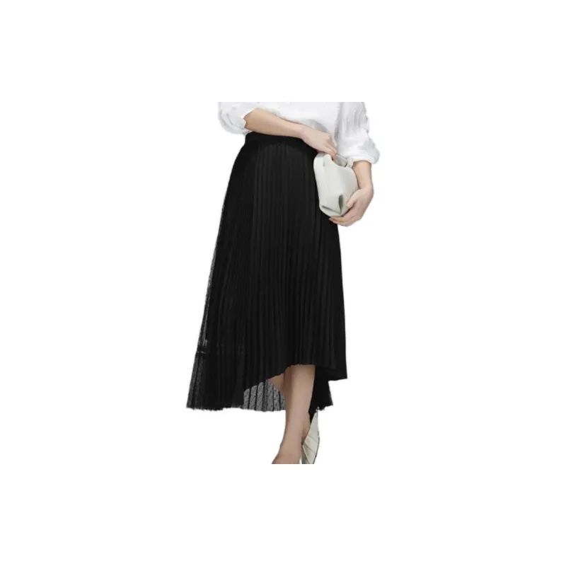 MEIYANG Casual Long Skirts Women's Black-3