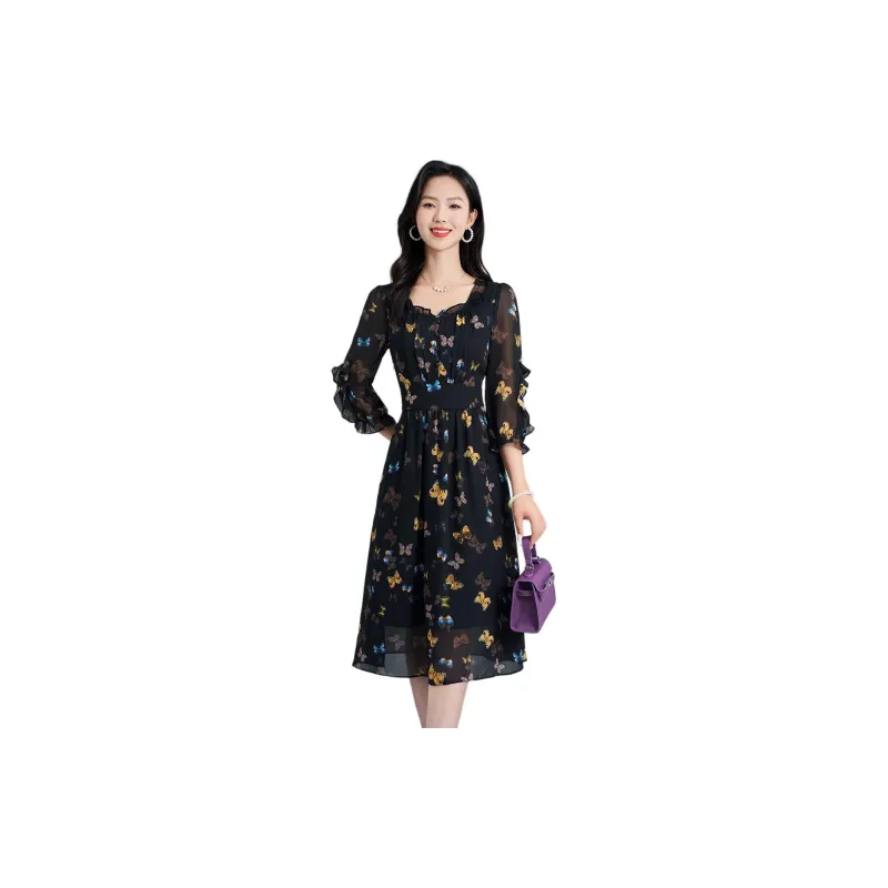 Mylan Short Sleeved Dress Women's Black-2