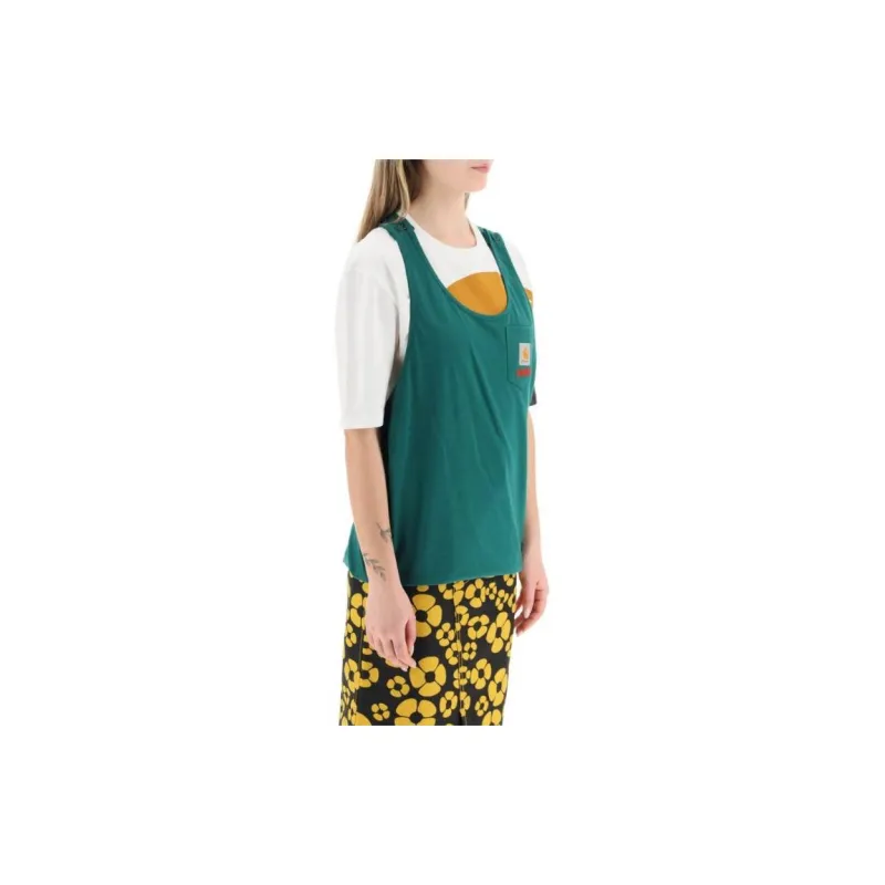 MARNI X Carhartt Wip Women's T Shirt 'Stone Green'-3
