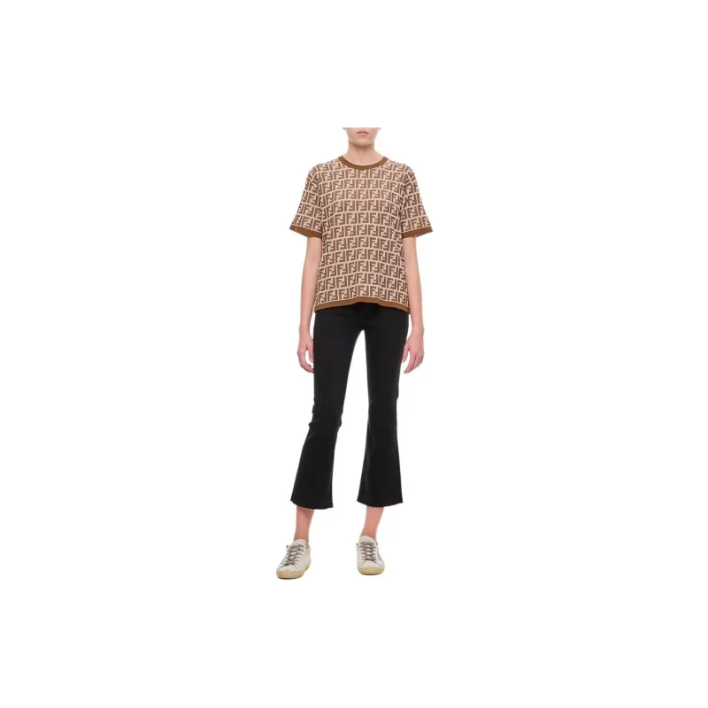 FENDI Ff Jacquard Short Sleeved Jumper-1
