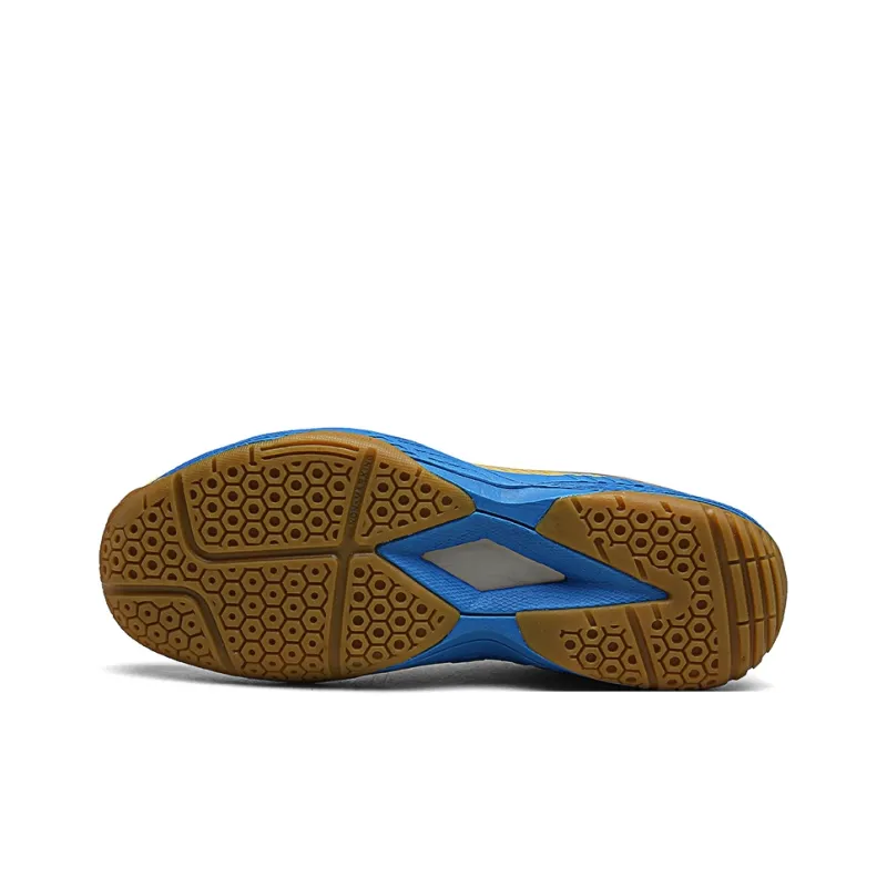 XPD Anti Slip Wear Resistant Breathable Rebound Low Top Badminton Shoes Unisex Yellow Blue-5