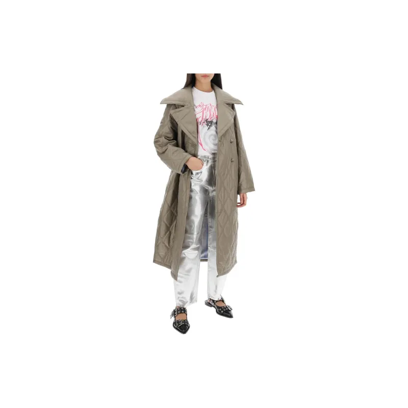 GANNI Oversize Quilted Coat-2